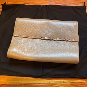 Rochas Camal colored Clutch. 12.5” x 9”.